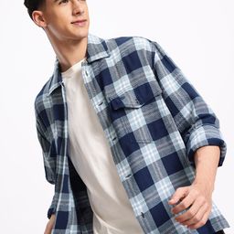 Aeropostale Opaque Checked Knitted Pure Cotton Casual Shirt-image-97