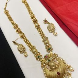 Vardayani Creation Gold-Plated Copper Artificial Stones Jewellery Set-image-59