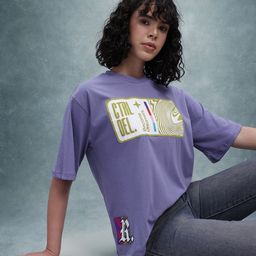 The Roadster Life Co. Printed Applique Detail Oversized T-shirt-image-22