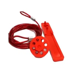 LISC ABS Plastic Adjustable Type Safety Cable Lockout with 8 Holes Red, LISC-RCL-A-44