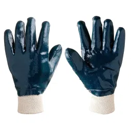 Robustt Polyester Cut Resistant Gloves Black Color, Free Size, BLUE_OPEN_CUFF_FULL_COATED_5 (Pack of 5 Pair)-picture-26