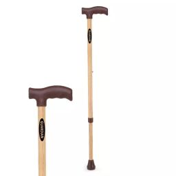 Guardian Walking Stick for Patients, Adjustable, Steel, Wooden Pattern-41