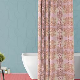 ArtzFolio Pink & Brown Printed Waterproof Shower Curtain-image-44
