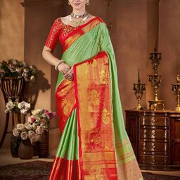 LeeliPeeri Designer Woven Design Zari Silk Blend Saree-picture-16