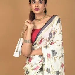 HELLA FASHIONS Floral Printed Saree With Unstitched Blouse Piece-image-12
