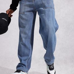 WROGN Men Loose Fit Mid-Rise Light Fade Pure Cotton Jeans-picture-50
