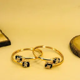 Anouk Set Of 2 18k Gold-Plated American Diamond Kada Bracelet image 2