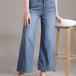 Xpose Women Comfort Wide Leg High-Rise Jeans-image-93