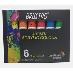 Brustro Artists Acrylic Fluorescent Colours Pack of 6-8