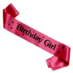 Wobbox  Birthday Girl Sash Birthday Decoration Pink-image-90