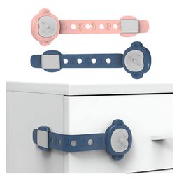 Bembika Child Safety Lock For Fridge, Drawers, Cupboard, Cabinet, Window Safety Monkey Design Blue - 2 Pcs-image-56