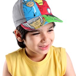 Babyhug Marvel Cotton Summer Cap With Avengers Graphics - Multicolour-image-95