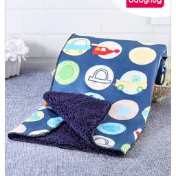 Babyhug Sherin & Poly Wool All Season Blanket Vehicle Print- Navy Blue-18