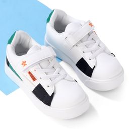 Cute Walk by Babyhug Velcro Closure Sneakers -White Green & Black-image-43