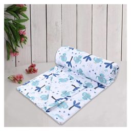 Trance Home Linen Pure Malmal Cotton Multipurpose Baby Dohar - Blue Elephant-image-52