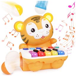 Sanjary Tiger Music Piano Toy - Infant Toy with 3 Rolling Balls, Light up Music Baby Toys Color Design May Vary-6