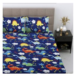 KIDS WONDERS Kids Print FlatBed Sheet Design 2 in Blue Color With 2 Pillow Covers-image-43