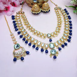 VATSALYA creation Gold-Plated Stone-Studded Jewellery Set-image-27