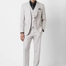 Van Heusen Textured Slim-Fit Single-Breasted Three-Piece Suits-image-20