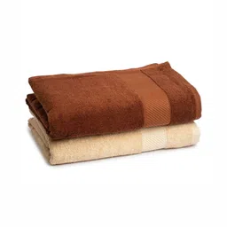 Himeya Brown & Beige 2 Pieces Bamboo Cotton 400 GSM Bath Towels-picture-18