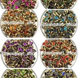 Multicolour Kundan Stone Beads For Jewellery Making 800 Pieces With Free Glue-0