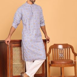Anouk Floral Embroidered Mandarin Collar Sequinned Kurta with Trousers-picture-19