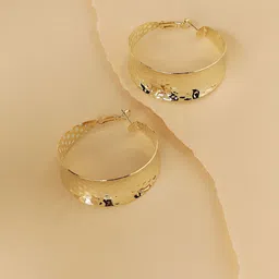 DressBerry Gold-Plated Circular Shaped Hoop Earrings-49