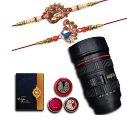 DeoDap Roli Chawal Coin Mug & Greeting Card Rakhi Gift Set-image-22