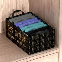 Aura Black and Yellow Checked Collapsible FoldableMulti-Utility Organiser-27