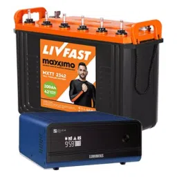 Livfast 200 AH Maxximo MXTT 2342+Luminous Zelio + 1100 Tall Tubular Inverter Battery-picture-10