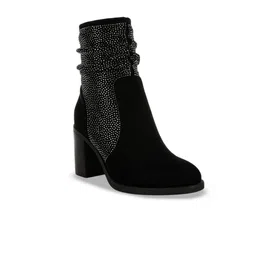 London Rag Women Rhinestone Studded Slouchy Ankle Boots-image-21