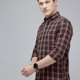 Arrow Pure Cotton Button-Down Collar Manhattan Slim Fit Checked Casual Shirt-image-89