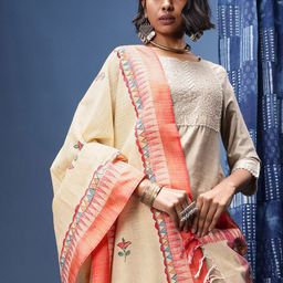 Taavi Ethnic Motifs Printed Kalamkari Dupatta-picture-37