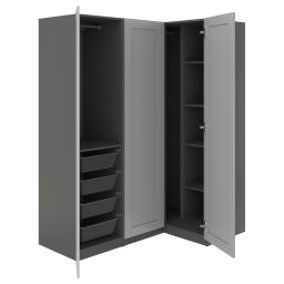 ikea pax / gullaberg Corner wardrobe, dark grey/grey, 161/111x201 cm-picture-39