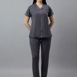 DZZO Shirt Collar Pure Cotton Night Suit-picture-16