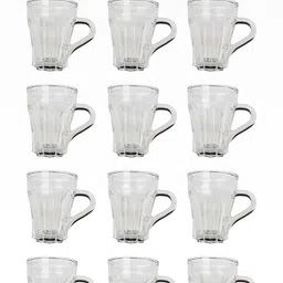 Somil Clear Glass Coffee & Tea Cup / Mug, Enjoy Your Drink in Style, Pack of 12, 100 Ml, 7 X 9.5 X 9.5 CM-image-92