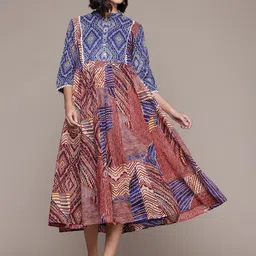 aarke Ritu Kumar Geometric Printed Fit & Flare Midi Dress-22
