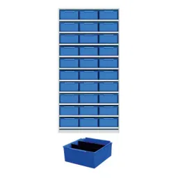 Universal UMASU30 White & Blue 11 Shelves 30 Bins Storage Rack-13