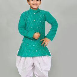 Cae Boys Embroidered Regular Thread Work Kurta with Patiala-21