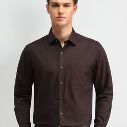Arrow Men Regular Fit Spread Collar Textured Cotton Formal Shirt-picture-16