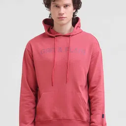 Grit and Flair Men Printed Hooded Pullover Cotton Sweatshirt-picture-26