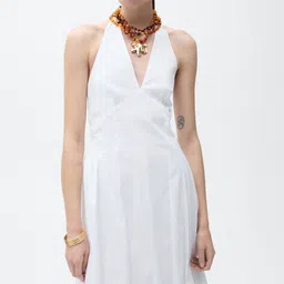 MANGO Halter Neck A-Line Midi Dress-picture-41