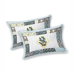 Plarsh Comfort White & Yellow Floral 180 TC King Bedsheet with 2 Pillow Covers-image-89