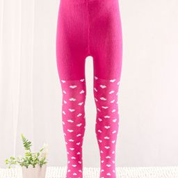 Cute Walk by Babyhug Anti Bacterial Tights Heart Design - Pink-image-71