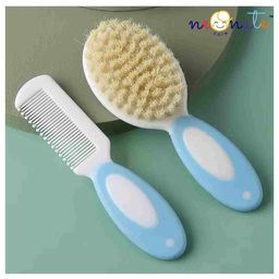 Neonate Care  Premium Hair Brush & Comb Grooming Set - Blue( color and design may vary)-2