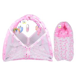 Toddylon Baby Bedding New Born Bed with Mosquito Net & Sleeping Bag Combo - Pink-21