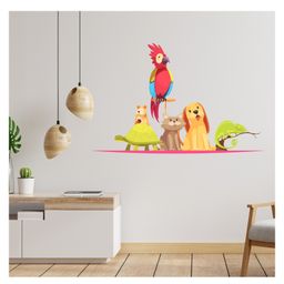 Wallstick Crazy Animals & Parrot for Home Decorative Vinyl Wallsticker-image-80