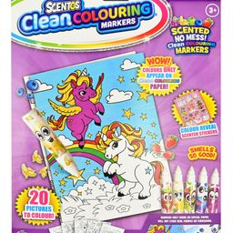 Scentos Clean Colouring Markers Unicorn Print - Purple-1