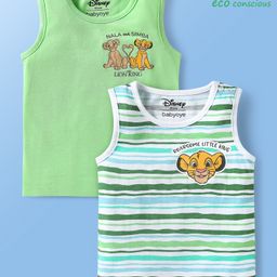 Babyoye Disney Single Jersey Knit Sleeveless Vests With Lion King Graphics Pack of 2 - Multicolor-image-65