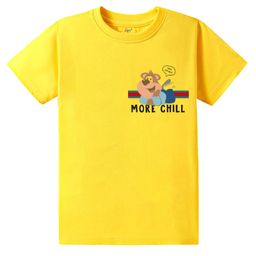 KAVEE Pure Cotton Half Sleeves Bear Printed Bio Washed Tee - Yellow-picture-19